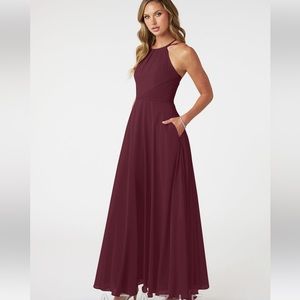 Azazie Cabernet Melinda bridesmaids dress. Size A6.